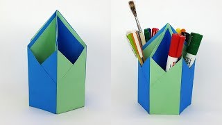 How to make Pen Stand Pen Holder  DIY Paper Pencil Holder [upl. by Yma660]