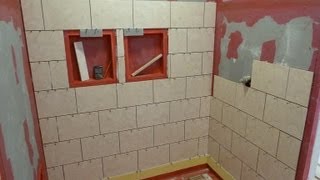 Part quot1quot How to install tile on shower tub wall  STEP BY STEP  🛀🏻 🚿🚽🚻 [upl. by Rajewski]