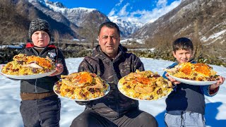 RECIPE FOR TRADITIONAL AZERBAIJANI PILAF REAL VILLAGE CUISINE NO TALK [upl. by Dewar]