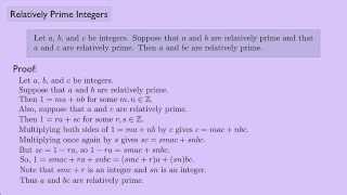 Abstract Algebra 1 Relatively Prime Integers [upl. by Boaten31]