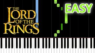 The Lord of the Rings Theme Song  EASY Piano Tutorial [upl. by Mirella]