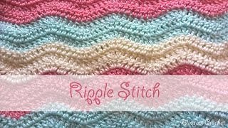 Simple Ripple Stitch Crochet Tutorial [upl. by Amirak468]