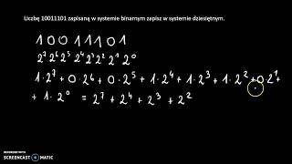 Zamiana liczby z systemu dwójkowego na system dziesiętny [upl. by Phyl]