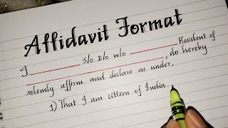 How to write an affidavit letter ll Affidavit Format ll MASTER HANDWRITING [upl. by Adiaj]