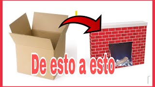 DIYCHIMENEA PARA NAVIDAD FÁCILCARDBOARD FIREPLACE FOR CHRISTMAS [upl. by Kelam439]