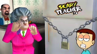 Scary Teacher 3D Version 516  Scrappy New Year  Shiva and Kanzo Gameplay [upl. by Hanni]