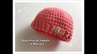 SUPER EINFACHE Babymütze häkeln 36 Monate [upl. by Noelc551]