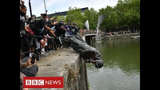 Slave trader’s statue toppled in Bristol as thousands join antiracism protests  BBC News [upl. by Musette]