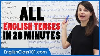 ALL English Tenses in 20 Minutes  Basic English Grammar [upl. by Pineda]