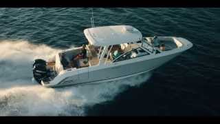 Boston Whaler  320 Vantage  Launch Video [upl. by Sorrows657]