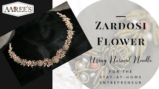 Zardosi Embroidery Designs Zardosi Rose Flower Zardosi Work Ep4  AAREES Sub for more 😍 [upl. by Arriec]