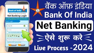 BOI Net Banking Registration 2024  How to activate internet banking on bank of india in hindi [upl. by Ahseiyk]