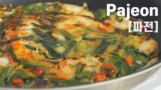 Crispy Chive Seafood Pancake How to make Haemul Pajeon [upl. by Ecart85]