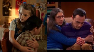 Sheldon cries comforted by Missy amp Amy  The Coopers [upl. by Ayikin831]