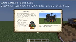 Minecraft Tinkers Construct Embossment Tutorial  Version 1102265 [upl. by Leinahtan446]