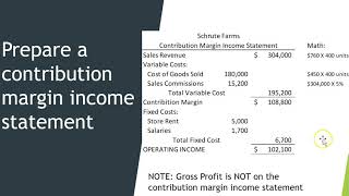 Contribution Margin Income Statement Example [upl. by Childers63]