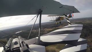 Fokker DrI Flight Rotary Cockpit View [upl. by Hanafee365]