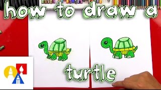 How To Draw A Cartoon Turtle [upl. by Oiracam585]