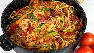 EXTRA SPECIAL STIR FRY SPAGHETTI  CHICKEN STIR FRY WITH PASTA [upl. by Yllaw]