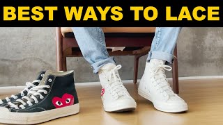 BEST WAYS TO LACE HIGH TOP CONVERSE  CDG [upl. by Philemol153]