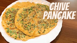 CHIVE PANCAKEFRIED CHINESE THIN PANCAKECHIVE PANCAKE KOREANKOREAN JEON RECIPECHINESE PANCAKE [upl. by Nibor728]