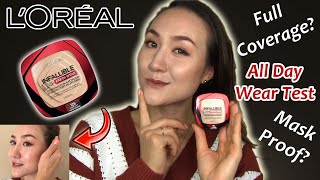 Wear Test amp Review  LOreal Infallible Fresh Wear FOUNDATION IN A POWDER [upl. by Maidel]