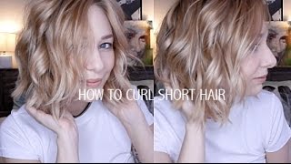 HOW TO CURL SHORT HAIR  EASY amp EFFORTLESSLY CUTE [upl. by Enelra]