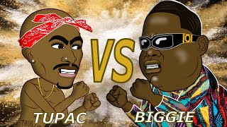 Tupac vs Biggie Fight HHB Celebrity Deathmatch Cartoon [upl. by Iluj]