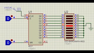 CD4017 Counter IC Proteus Simulation Example Circuit [upl. by Mart]