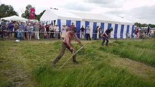 Scythe vs Brushcutter 1  South West Annual Scythe Festival  June 2010 [upl. by Anelrats]