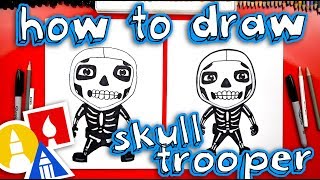 How To Draw The Skull Trooper From Fortnite [upl. by Brittan366]