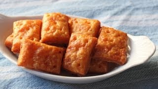 Cheesy Crackers  Homemade Cheese Crackers Recipe [upl. by Ivana]