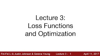 Lecture 3  Loss Functions and Optimization [upl. by Harlin512]