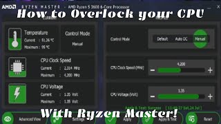 How to Overclock AMD CPUS using Ryzen master [upl. by Atnuahc]