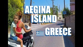 Egina Greece Aegina Port To Agia Marina Beach By Scooter [upl. by Moreville]