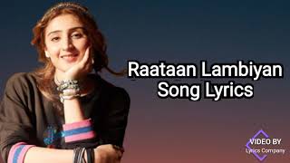 Raataan Lambiyan Lyrics  Female Version [upl. by Jodi125]