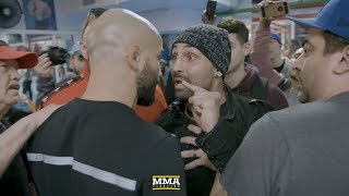 Paulie Malignaggi Artem Lobov Get in Physical Altercation at Bare Knuckle FC Media Day [upl. by Sekoorb671]