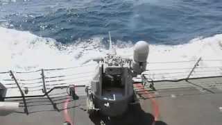 MK 38 25mm gun live fire exercise [upl. by Yelsnya343]