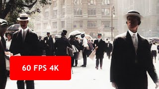 4k 60 fps A Trip Through New York City in 1911 [upl. by Nail]