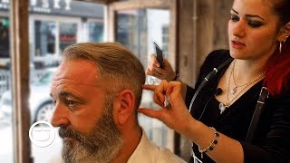 ASMR Old School Haircut and Beard Trim  Cut and Grind [upl. by Orford729]