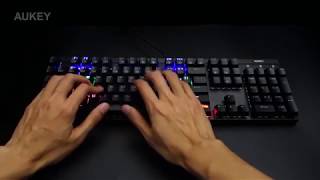 AUKEY KMG6 Mechanical Keyboard Lighting Effects amp Settings [upl. by Birecree]