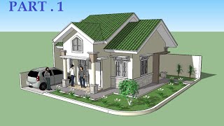 Sketchup tutorial house design PART 1 [upl. by Pahl957]