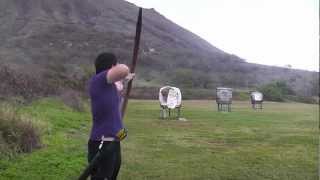 Shooting the Finished 80 Pound PVC Longbow [upl. by Oile]