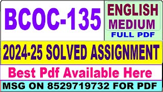 BCOC 135 solved assignment 202425  bcoc 135 solved assignment 2025 in English  ignou bcoc135 [upl. by Fahy]