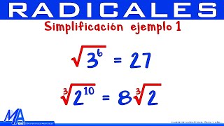 Simplificación de radicales  Ejemplo 1 [upl. by Edda]