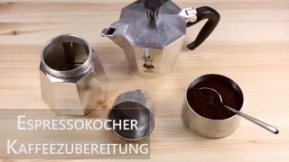 Kaffeezubereitung mit dem Espressokocher  Mokakanne [upl. by Garlan]