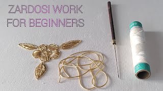 Zardosi work for beginnersEasy tips andtricks [upl. by Tennos]