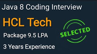 HCL Java8 Coding Interview Question Answers  HCL Interview [upl. by Iila]