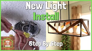 How To Install a Hanging Light Fixture  Dining Room Light Fixture [upl. by Asilak]