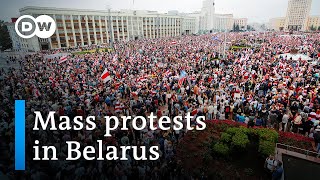 Belarus protest Lukashenko deploys troops as thousands rally  DW News [upl. by Ojillib]